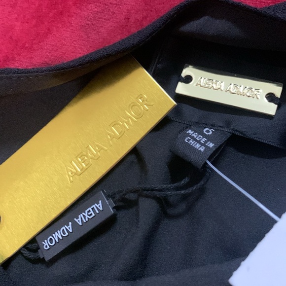 Alexia Admor Black One-Shoulder Maxi Dress with White Floral Accent NWT Size 6 - Picture 5 of 8